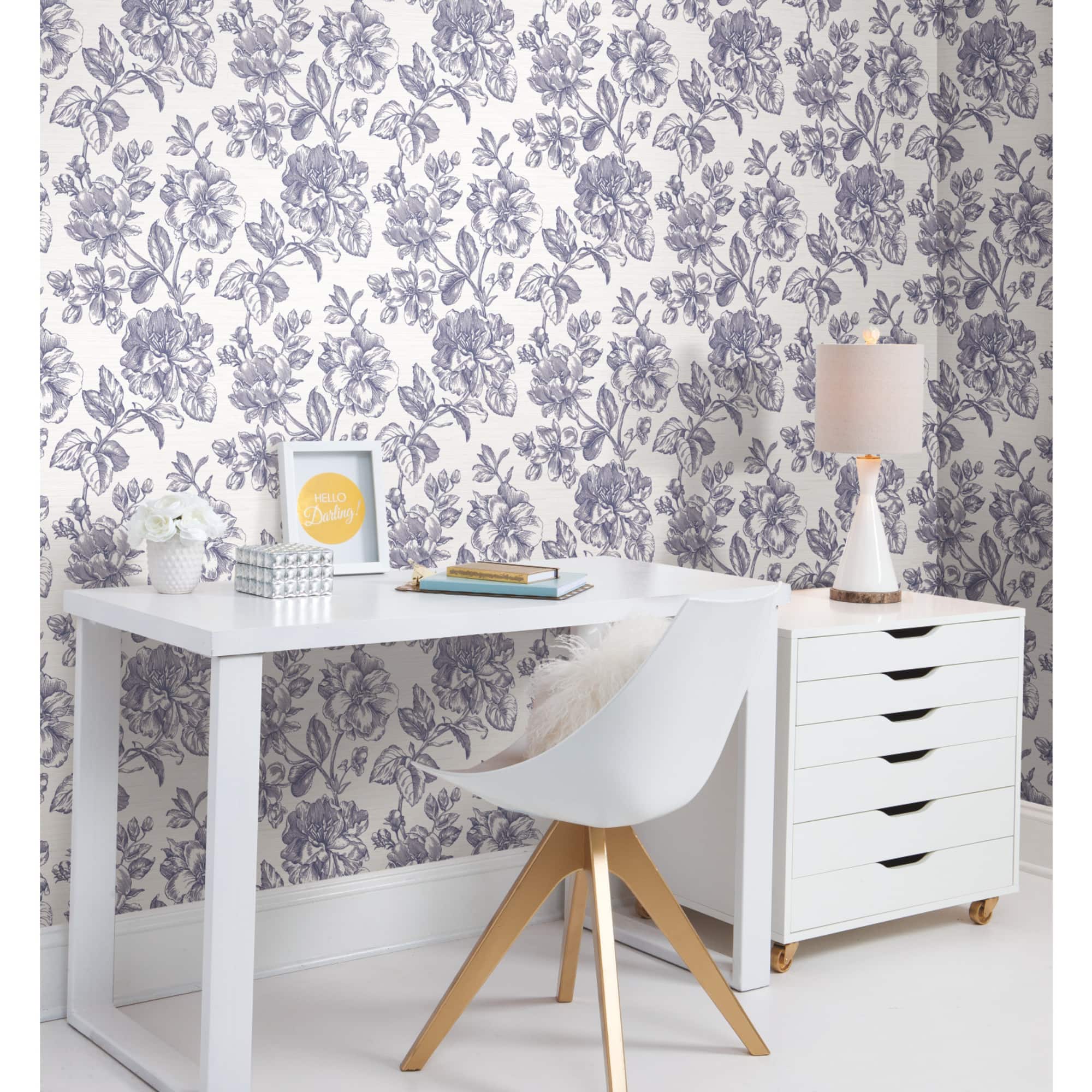 RoomMates Tamara Day Blue Flower Girl Peel & Stick Wallpaper